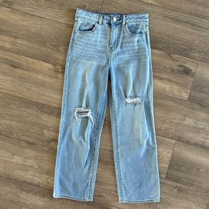 Girls Gianni bini high waisted wide leg distressed jean